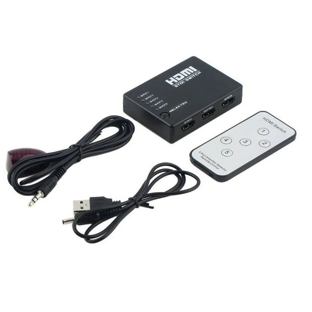 5-портовый 1080p HDMI переключатель Переключатель Селектор сплиттер концентратор ИК