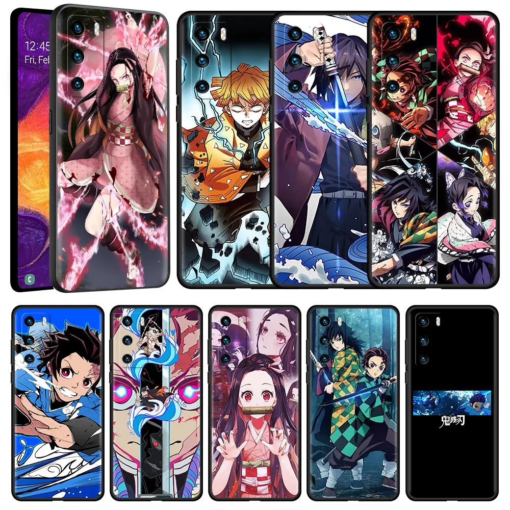 

Anime Demon Slayer TPU Case For Huawei P30 P40 P50 Pro P Smaet Z Y6 Y7 Y9 2019 P20 Lite Y6p Black Soft Phone Tampa