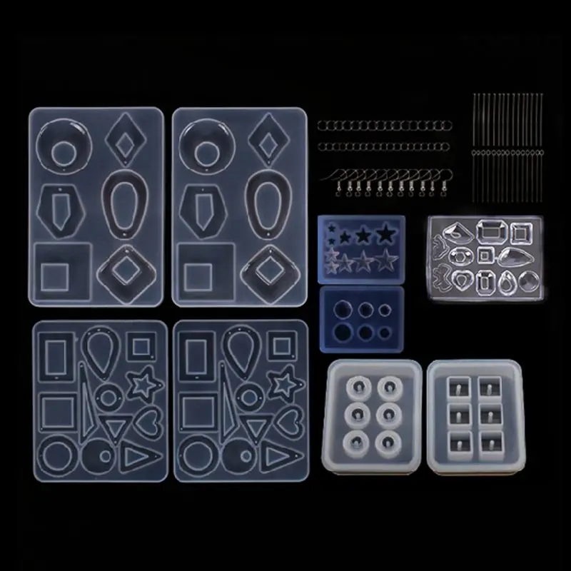 

DIY Crystal Epoxy Resin Mold Earrings Studs Ornament Pendant Casting Mould Handmade Crafts Jewelry Making Tool