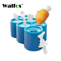 walfos 1pc summer 6 ugly fish shaped ice cream mold silicone sticks ice mold cover diy cartoon popsicle molds holder