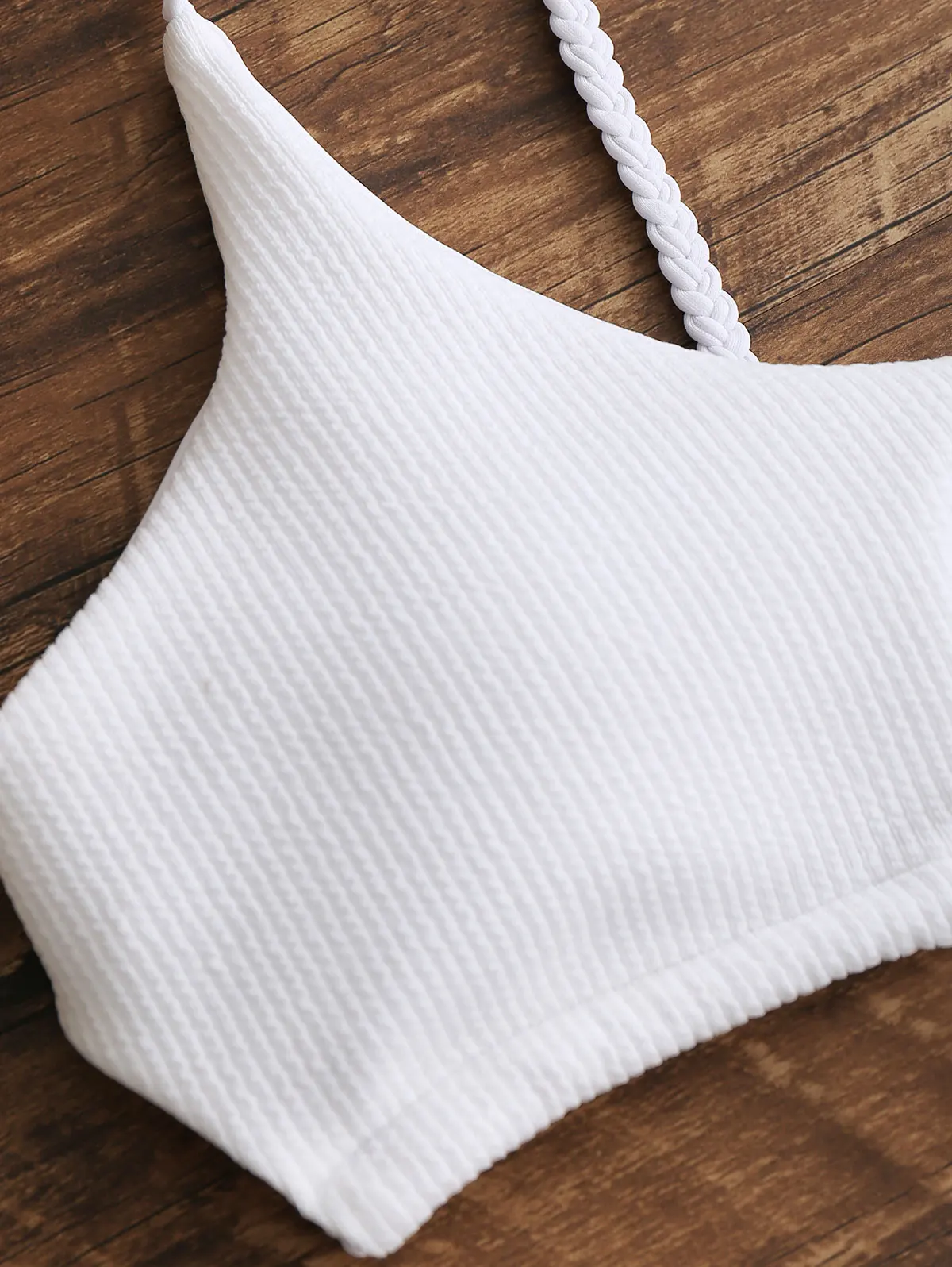 ZAFUL Сексуальные Купальники галстук Плетеный ребристые вырез комплект бикини