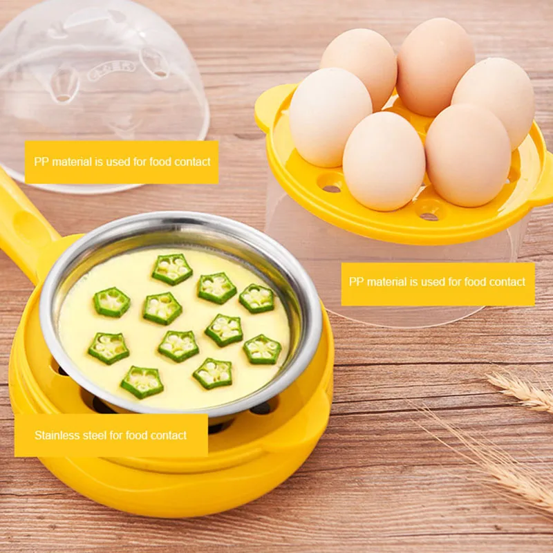 Мини Бытовая электрическая сковорода жареные яйца отпариватель антипригарная