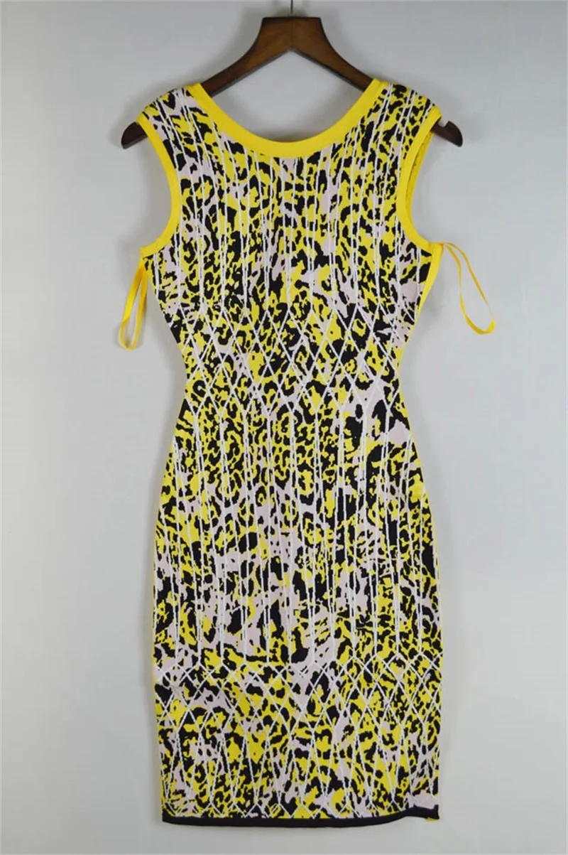 Женское Обтягивающее Платье-футляр без рукавов с леопардовым принтом | Женская