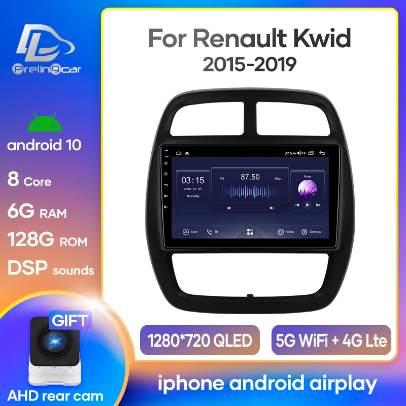 Автомагнитола Prelingcar на Android 10 0 для RENAULT KWID 2015 мультимедийный видеоплеер с GPS