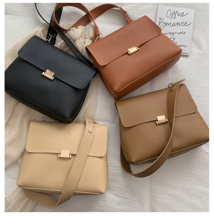 Простая женская большая сумка через плечо из искусственной кожи|Сумки с ручками|