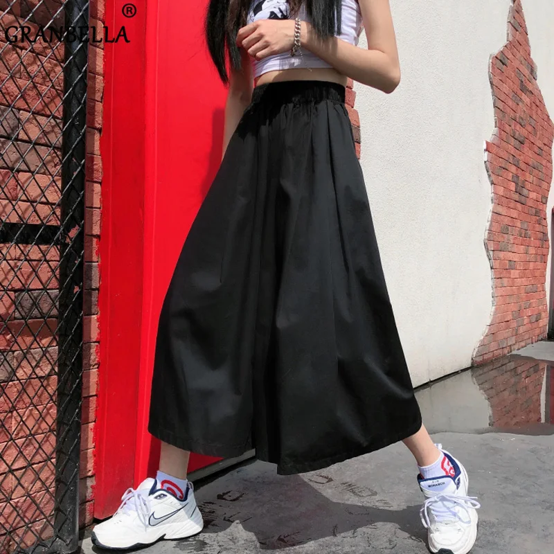 

Popular High-Waisted Loose Overalls Vintage Pants Oversized Casual Pockets Trousers Women Elegant Daily Girls Wide Leg Pants