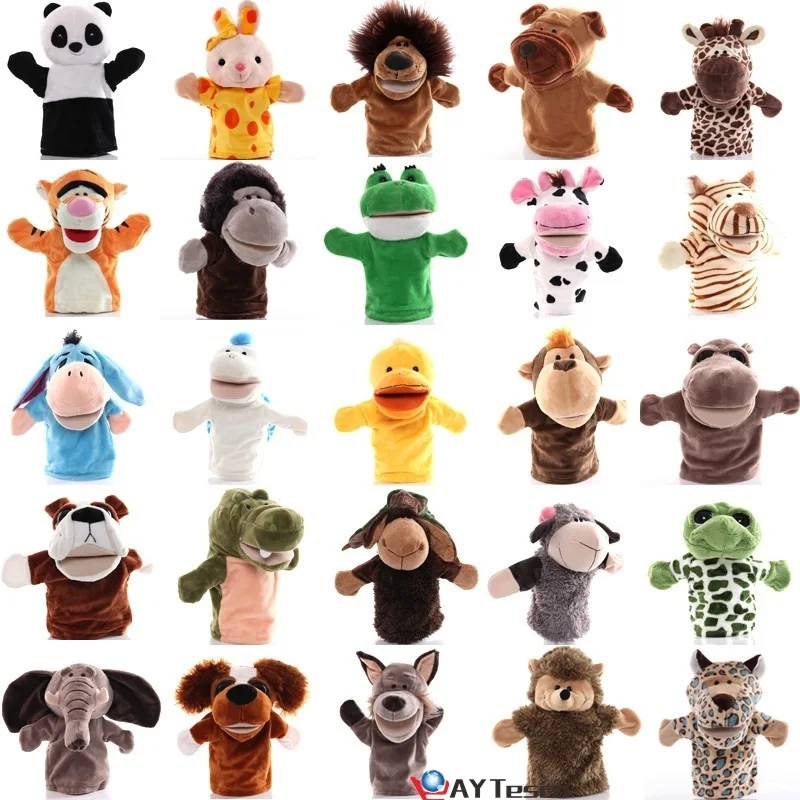 

25cm Animal Hand Puppet Cartoon Plush Toys Baby Educational Animal Hand Puppets Pretend Telling Story Doll Toy For Children Kid