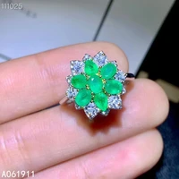 kjjeaxcmy fine jewelry natural emerald 925 sterling silver new women ring support test noble