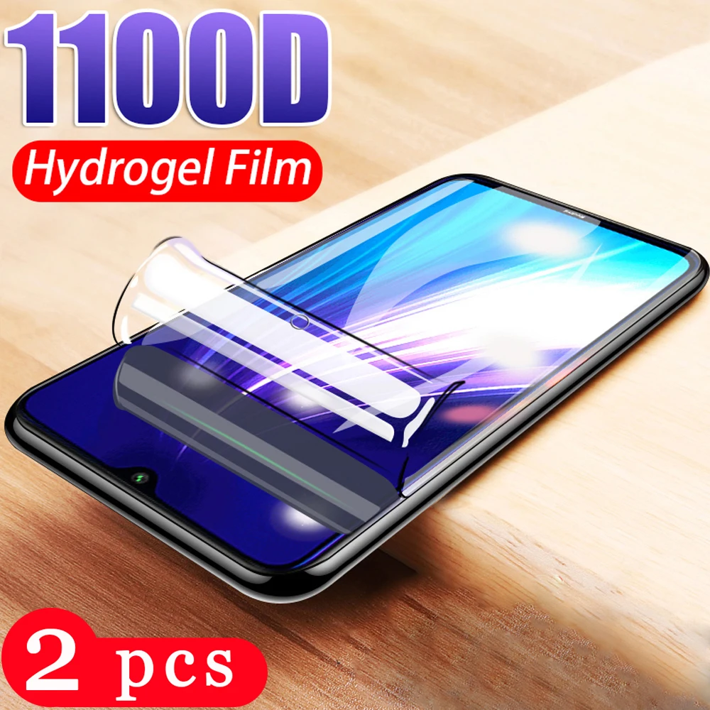 2 шт. Гидрогелевая пленка для xiaomi redmi note 9s 8 8t 7 6 pro защитная экрана 8A 7A 6A не