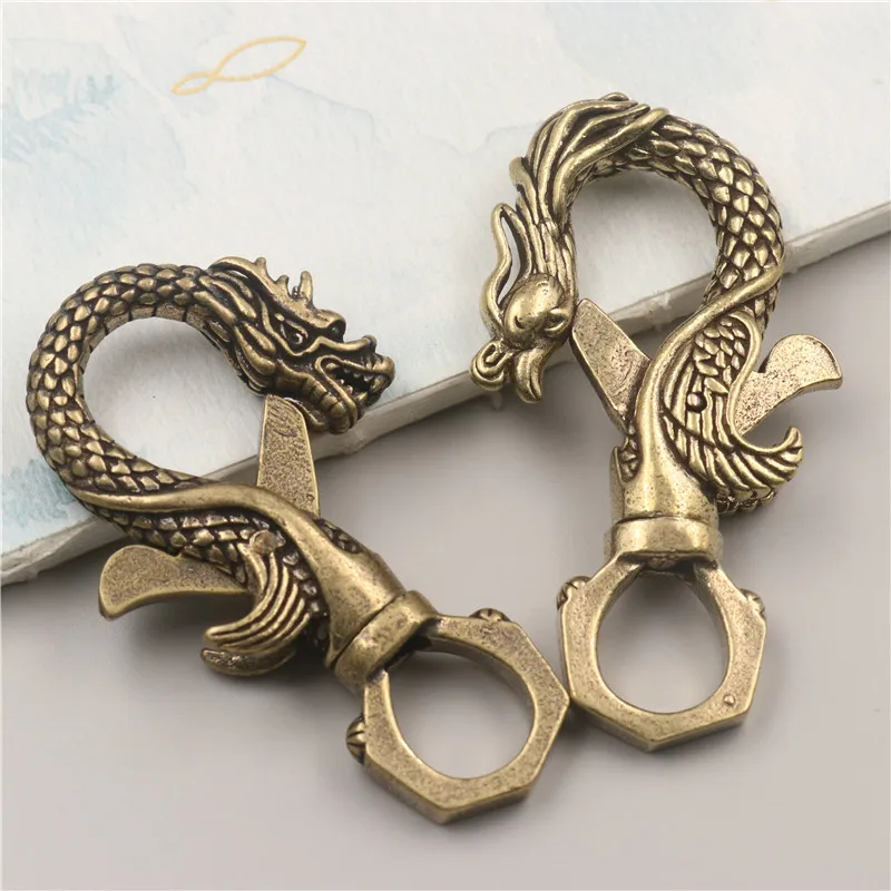 

Dragon and Phoenix Keychain Creative Couple Dragon and Phoenix Keychain Waist Chain Pendant Personalized Retro Gift