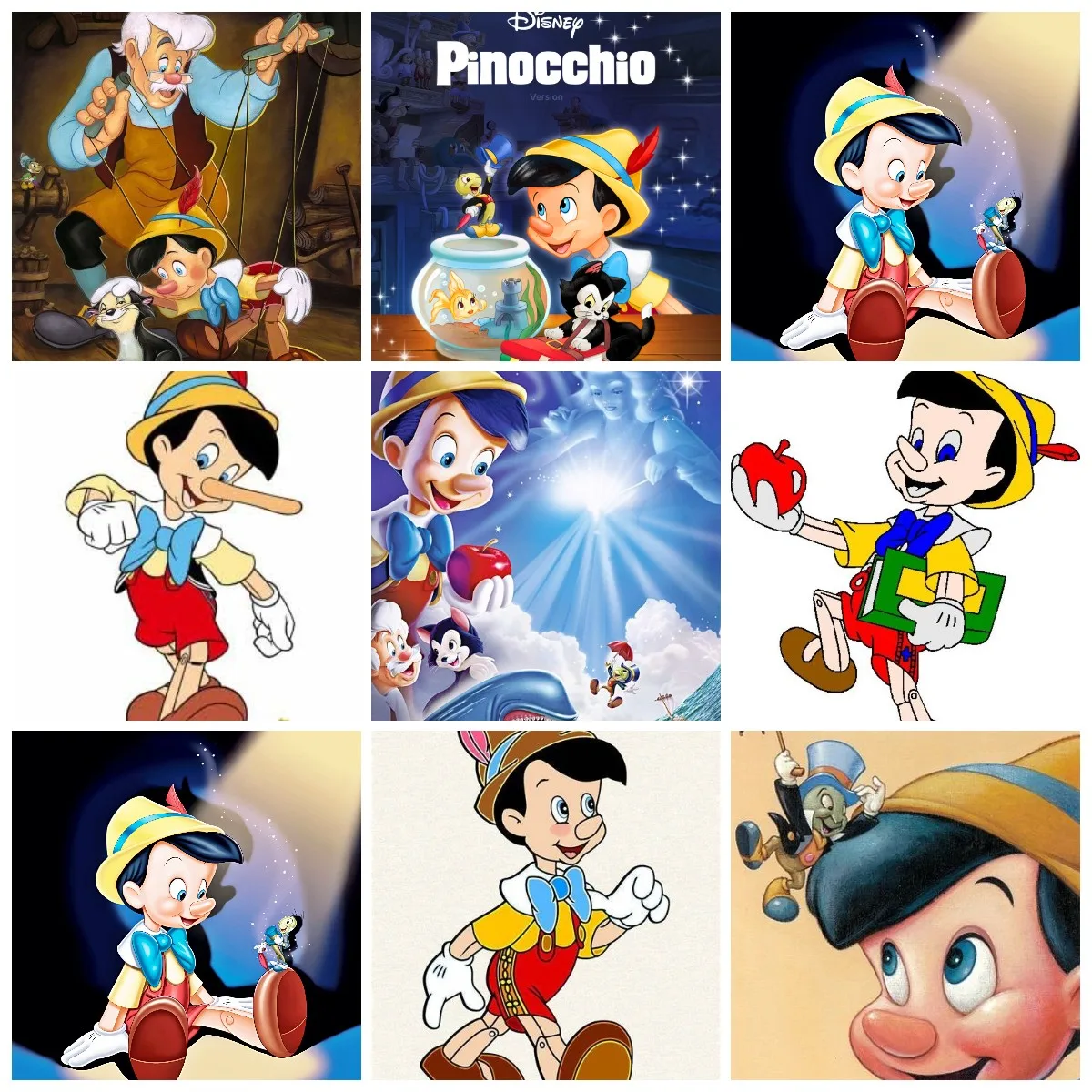 

Diamond Painting Disney Pinocchio Cartoon Diamond Painting Round Drill Embroidery Mosaic Cross Stitch Kits Embroidery Home Decor