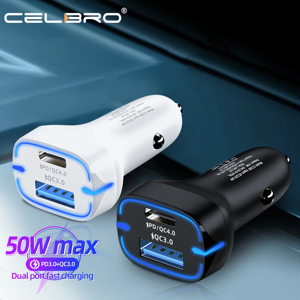 50w фары для автомобиля с двумя портами Usb быстрой зарядки PD 3 0 Samsung S21 5G S20 S10