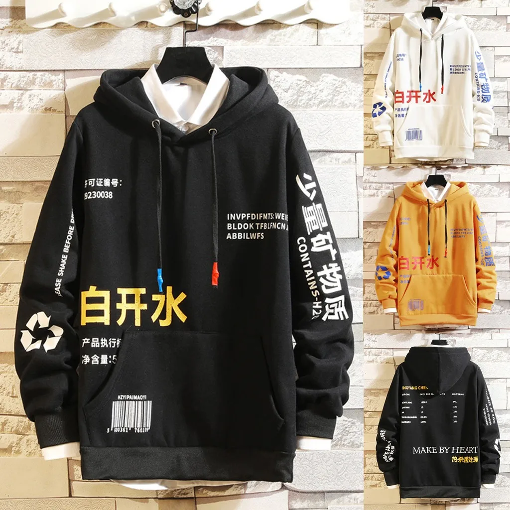 

Japanese Men Hoodies Sweatshirt For Fall Winter Pullover Thicken Y2k Hoodie Harajuku Tops 2021 Male Clothing