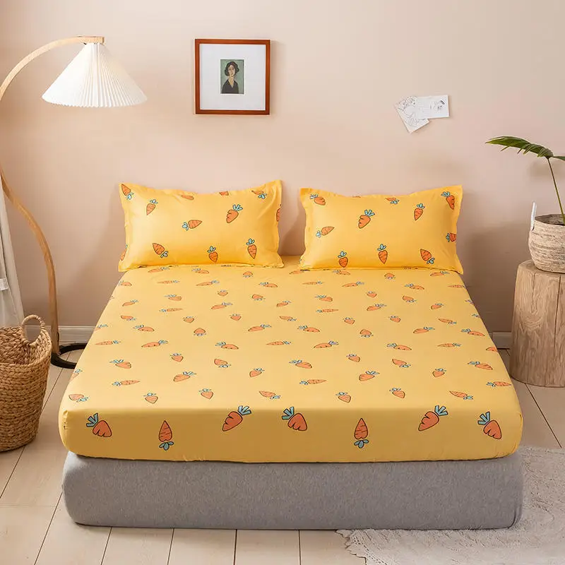 

Geometry Grid Printed Fitted Sheet Bed Sheet Cartoon Bed Linens Mattress Cover Home Textile With Pillowcases 3pcs Dropshipping