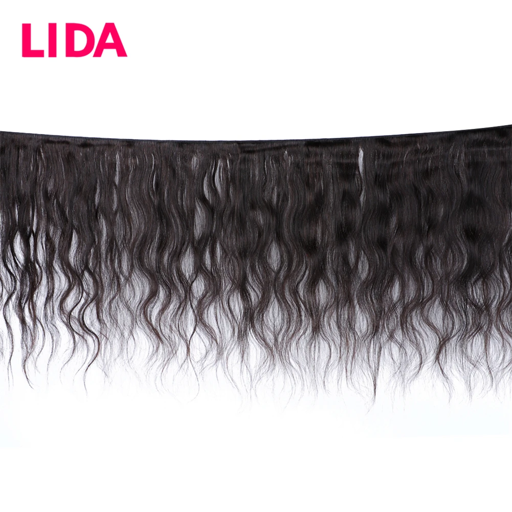 Lida пряди человеческих волос с застежкой бразильские натуральные волнистые