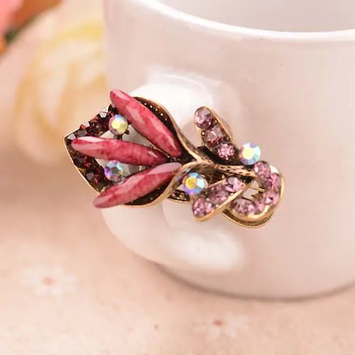 Retro Tulip Flower Small Hair Clip Antique Bronze Plating Jewelry For Women Classsic Hairgrips Accessories | Украшения и