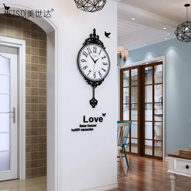 Часы настенные в винтажном стиле креативные зеркальные наклейки сделай сам