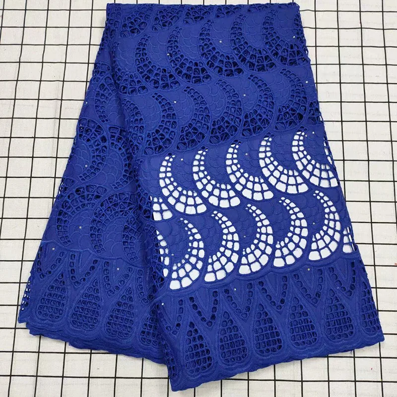 

Swiss Voile Lace with stones TYS20 best choice High Quality Dry Lace Fabric Hollowed out Most popular African 100% Cotton fabric