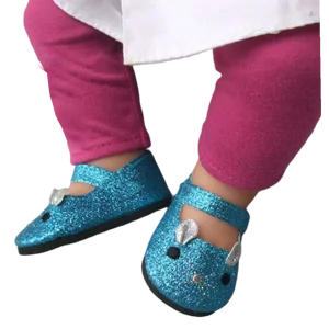 Туфли для куклы Reborn, милые кукла мышка в виде животных, розового и голубого цвета, 18 дюймов 45 см, обувь для кукол Reborn 43 см