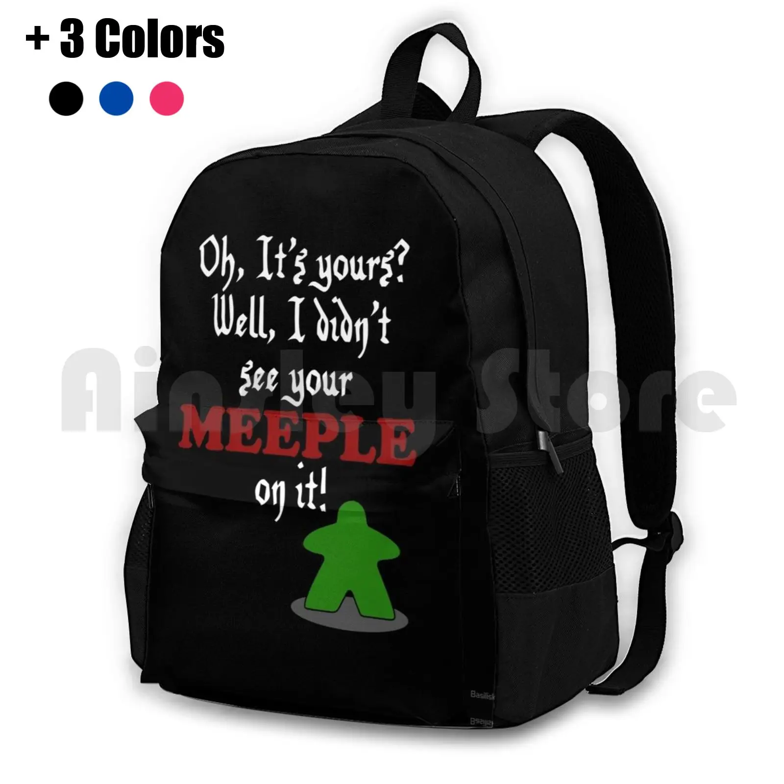 

I Didn'T See Your Meeple On It Outdoor Hiking Backpack Waterproof Camping Travel Board Games Meeple Carcassonne Agora Terror In