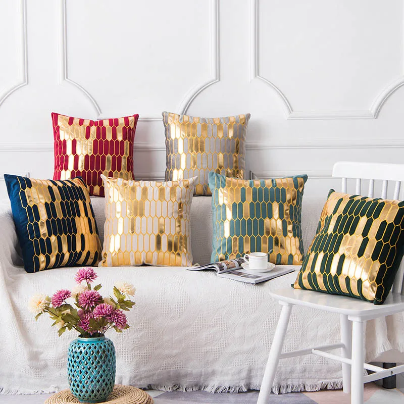 

Velvet cushion cover decorative pillow set bronzing soft cushion bedroom sofa home decoration pillow cushion cover
