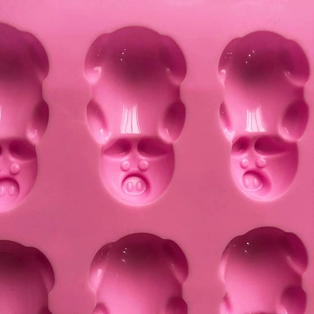 

12 Cavities Cute Pigs Shaped Silicone Chocolate Mold for DIY Candy Pudding Gum Jelly Ice Cream Soap Mould Fondant Cake Molds