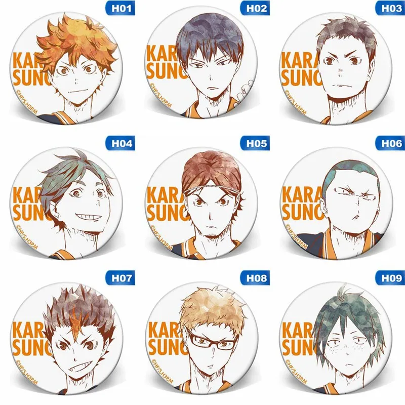 

Anime Haikyuu!! Brooches Button Badges Pins Cosplay Badge Cartoon Collect Backpacks Bags Accessory