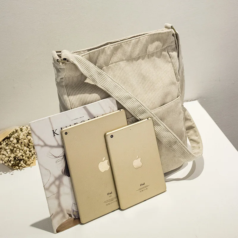 Женская Вельветовая сумка на плечо Hylhexyr Большая вместительная простая винтажная