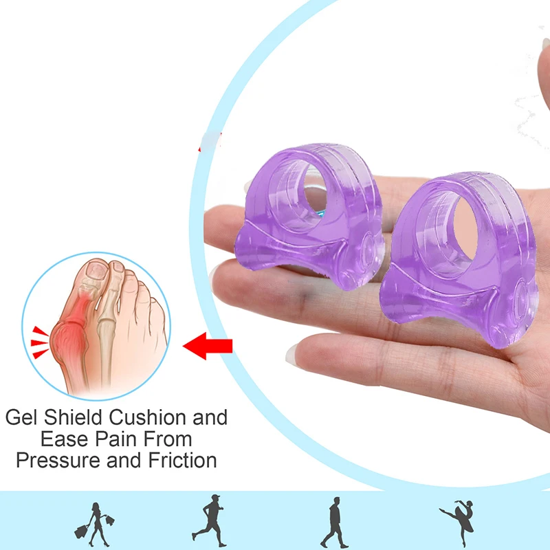 2Pcs Purple Transparent Correction Thumb Outdoor Household Hiking Soft Essential Purple Silicone Toe