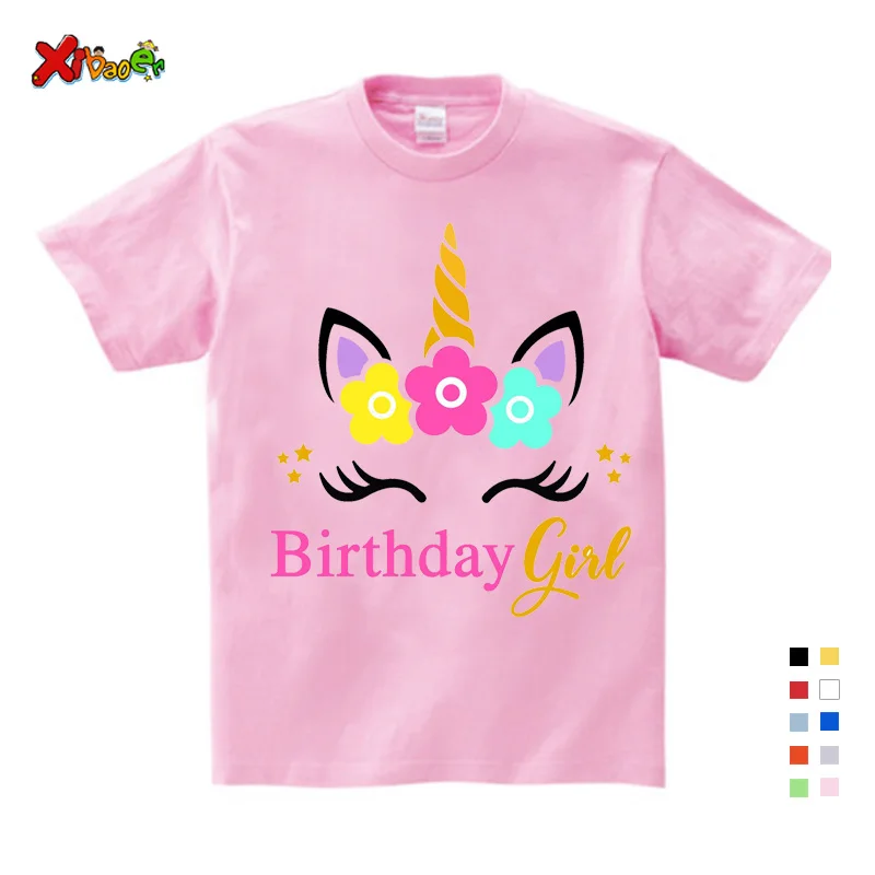 

Cute Unicorn Children T Shirt Face Design Funny Baby Boys Girls Harajuku Summer Pink Short Sleeve T-shirt Kids Cartoon Clothes