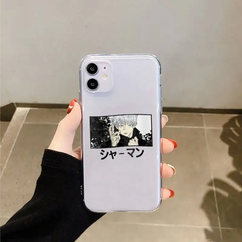 

Jujutsu Kaisen Gojo Satoru Cartoon Phone Case Transparent soft For iphone 5 5s 5c se 6 6s 7 8 11 12 plus mini x xs xr pro max