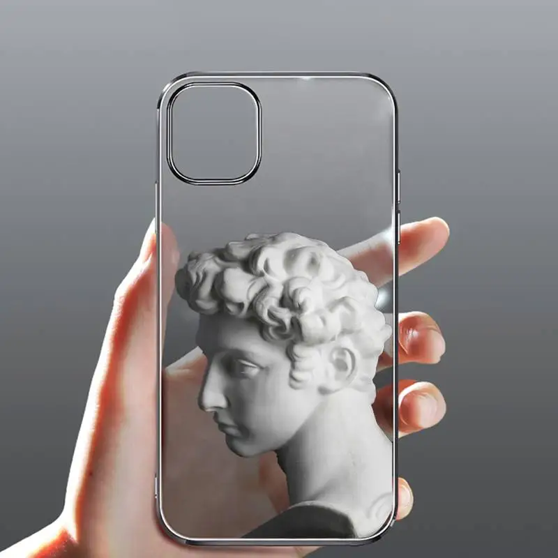 

Abstract Art Statue Phone Case Transparent for Clear iPhone case 11 12 mini pro XS MAX 8 7 6 6S Plus X 5S SE 2020 XR
