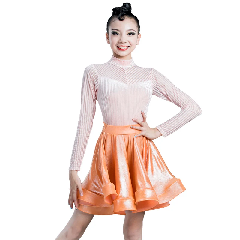 

Latin Dance Dress Girls Winter Latin Dancing Competition Costumes Rumba Cha Cha Samba Salsa Clothes Kids Performance Wear DN5441