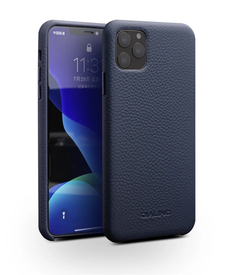 Qialino бренд натуральная кожа флип чехол для iPhone 11 Pro Max натуральная коровья кожа задняя крышка для iPhone11 полный край защиты