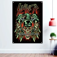 skull with helmet death art banner wall hanging metal albums band wallpapers macabre skull tattoos illustration tapestry flags