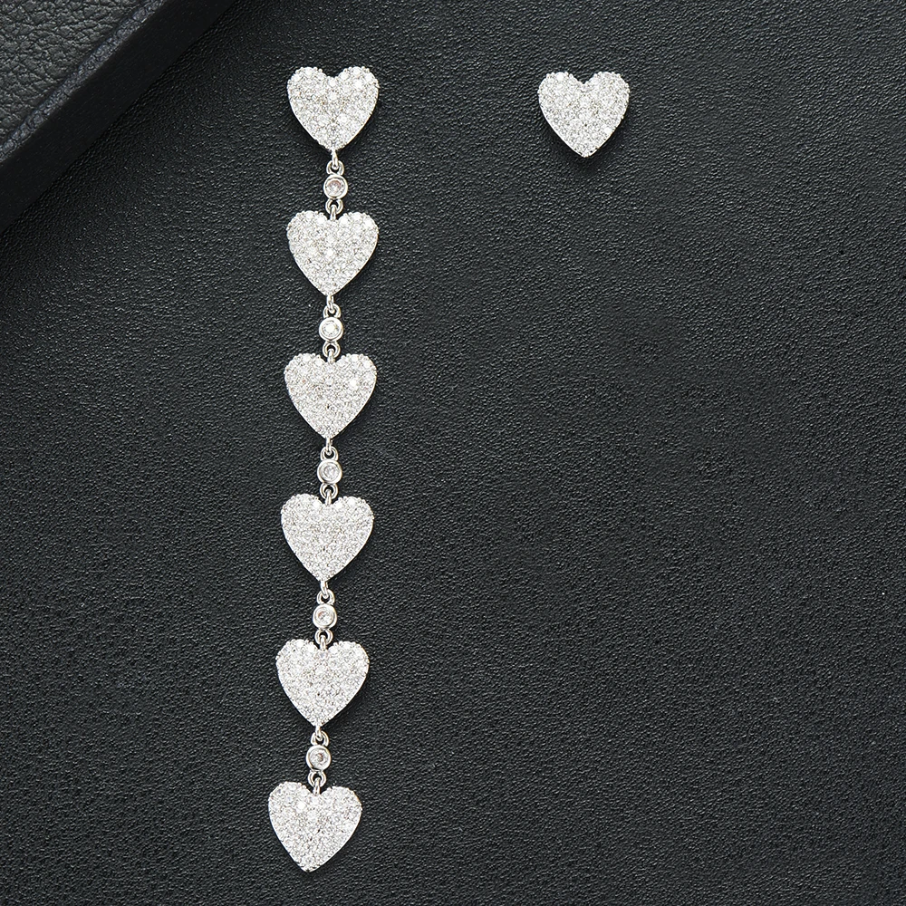 GODKI Trendy Korea Heart Charms Statement Earrings For Women Wedding Zircon Dubai Gold Jewelry aretes de mujer modernos 2020 | Украшения и