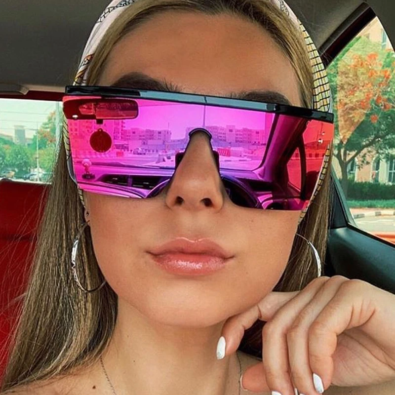 2020 модные зеркальные солнцезащитные очки красного цвета для женщин винтажные