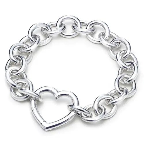 

100% 925 Solid Real Sterling Silver Bracelet Fashion Love Heart Bracelet 20cm For Teen Girls Lady Gift Women Wedding Jewelry