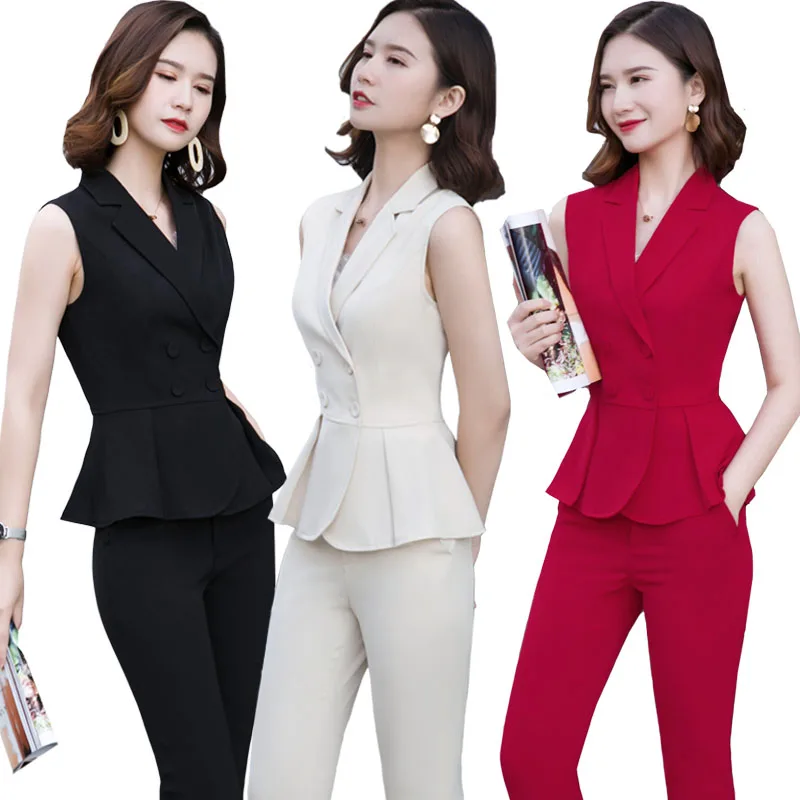 Женский деловой костюм с пиджаком и брюками красный офисный брючный блейзер
