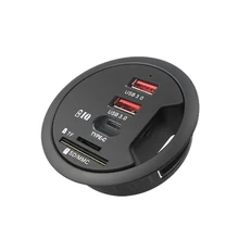 USB Desk Hub USB3.0 HUB With 3 Port USB3.0 TF/SD MCC Adapter For Desktop PC USB HUB Desk Mount USB 3.0 Splitter Cable lenth 80cm