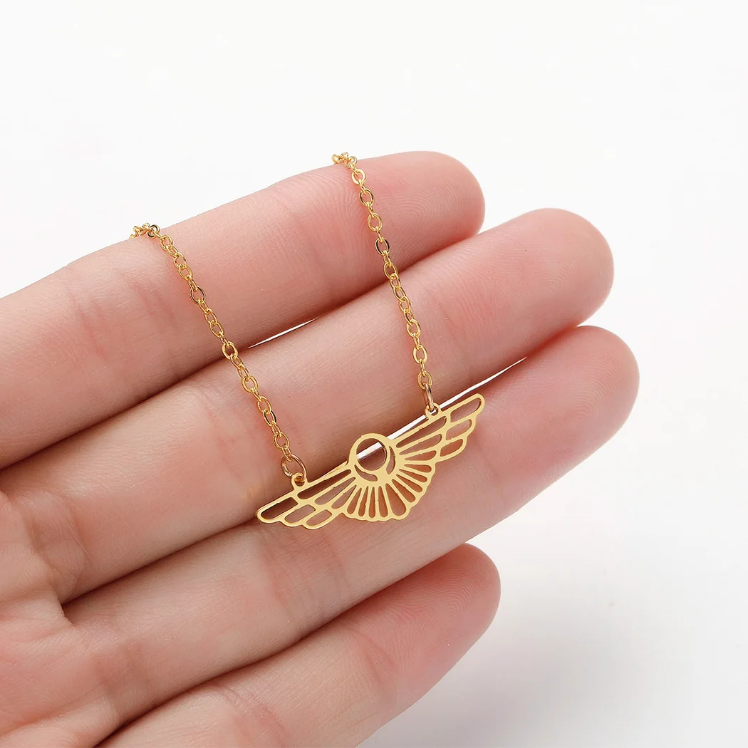QIMING Wings кулон ожерелье для женщин Модный дизайн золото серебро индийский Винтаж