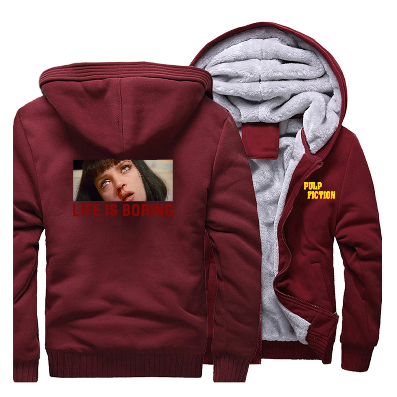 

2019 Autumn Winter Fleece Warm Brand Clothing Casual Men Hoodies Sweatshirt Life is Boring Printed Men's Camouflage Streetwear