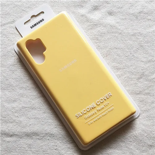 Yellow Жидкий силиконовый чехол для samsung Galaxy Note 10 Plus, шелковистый мягкий сенсорный чехол для Galaxy Note 10 10+ Pro Plus с коробкой - Color: Yellow