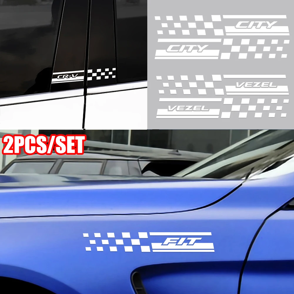 Наклейка на боковое окно автомобиля 2 шт. наклейка стойку для Honda Mugen Civic Modulo XR-V Legend