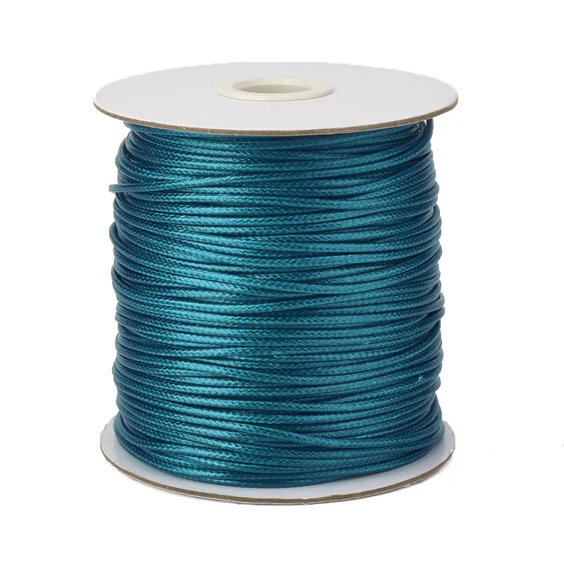 Teal 0,5/1/1,5/2/3 мм окружающую среду корейский вощеный ожерелье из полиэстера браслет шнур для бисероплетения, самодельные Украшения, Аксессуары для изготовления - Цвет: Teal