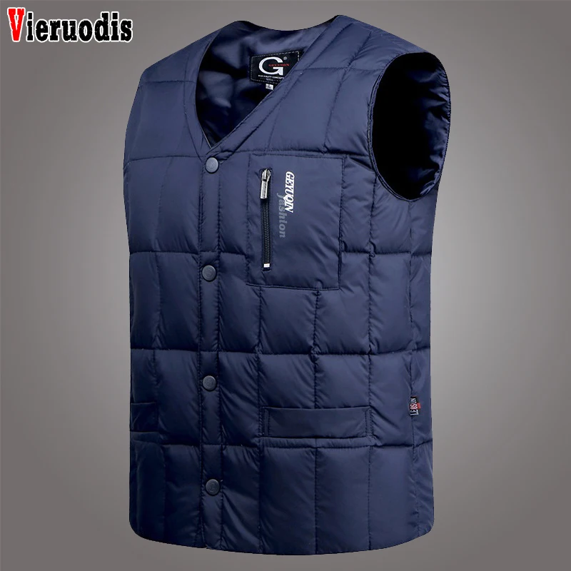 Мужской осенне зимний теплый жилет мужской модный Повседневный без рукавов