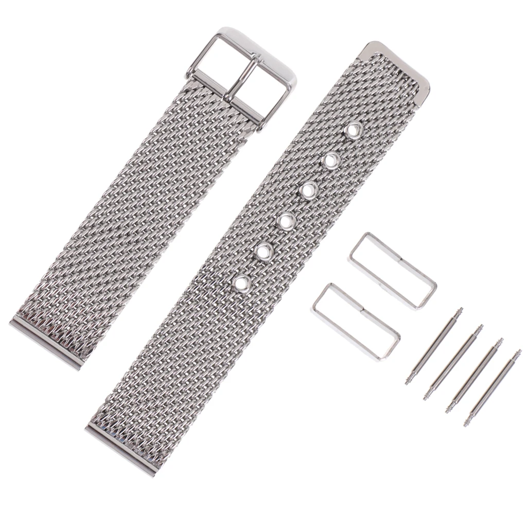 

20mm Stainless Steel Bracelet Wrist Watch Buckle Band Replacement Mesh Strap