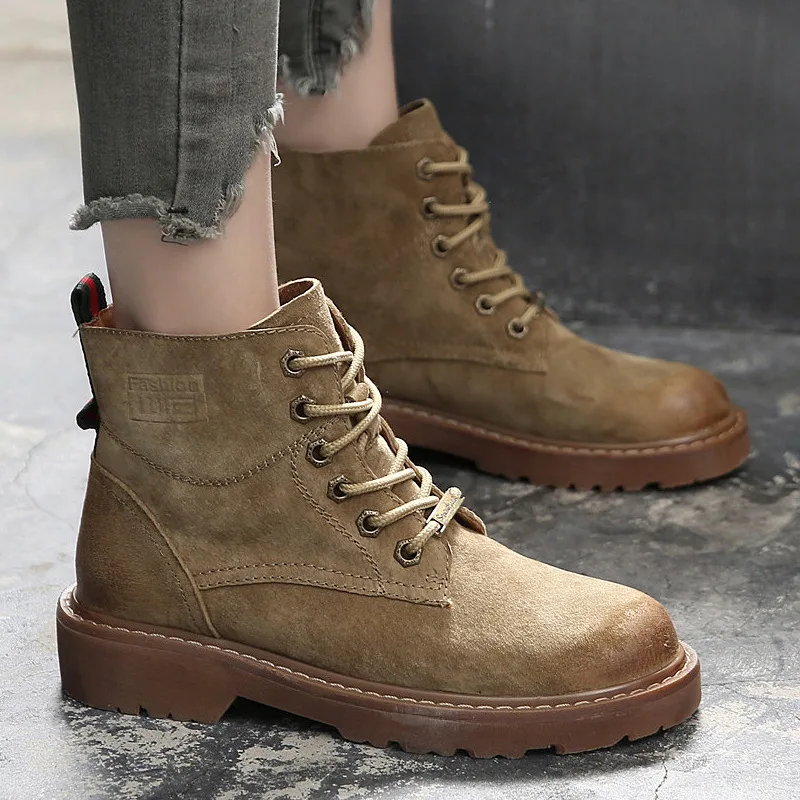 Ботинки Martin в британском стиле на лето осень однотонные женские короткие ботинки