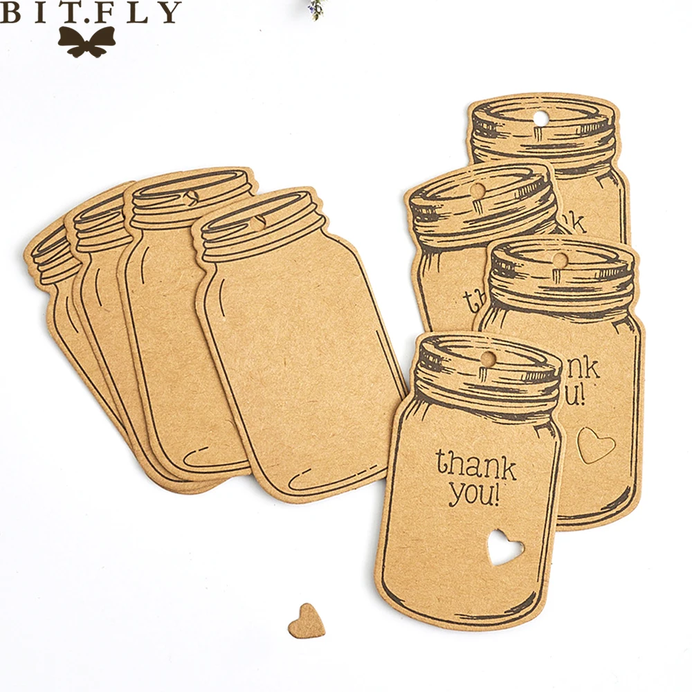 50 шт. крафт-бумага Дрифт бутылки форма метки ретро спасибо ярлыки ценники