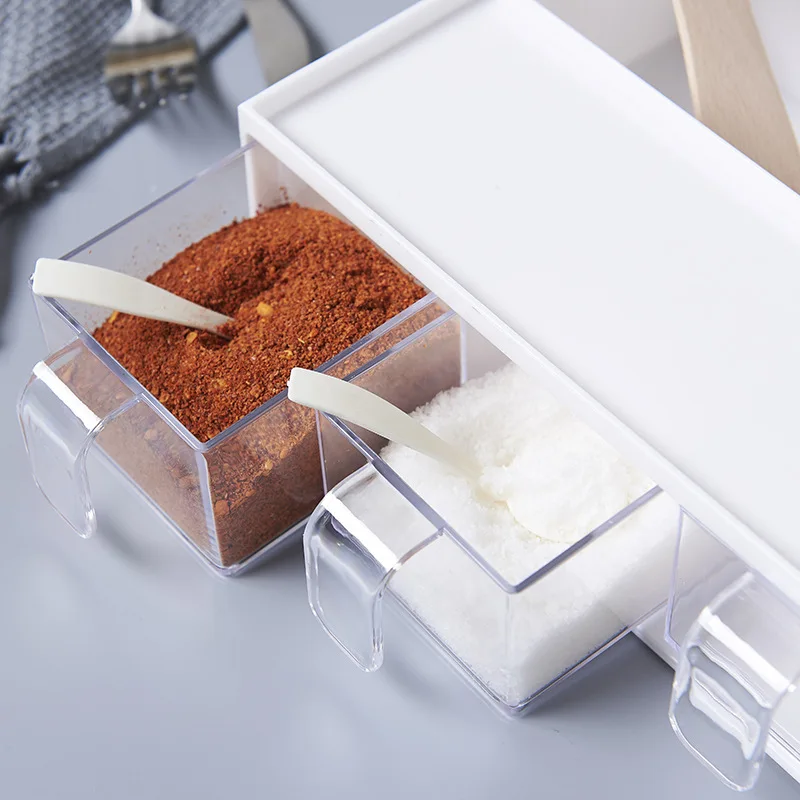 1 шт. многофункциональная большая емкость ящик типа приправа коробка с ложкой